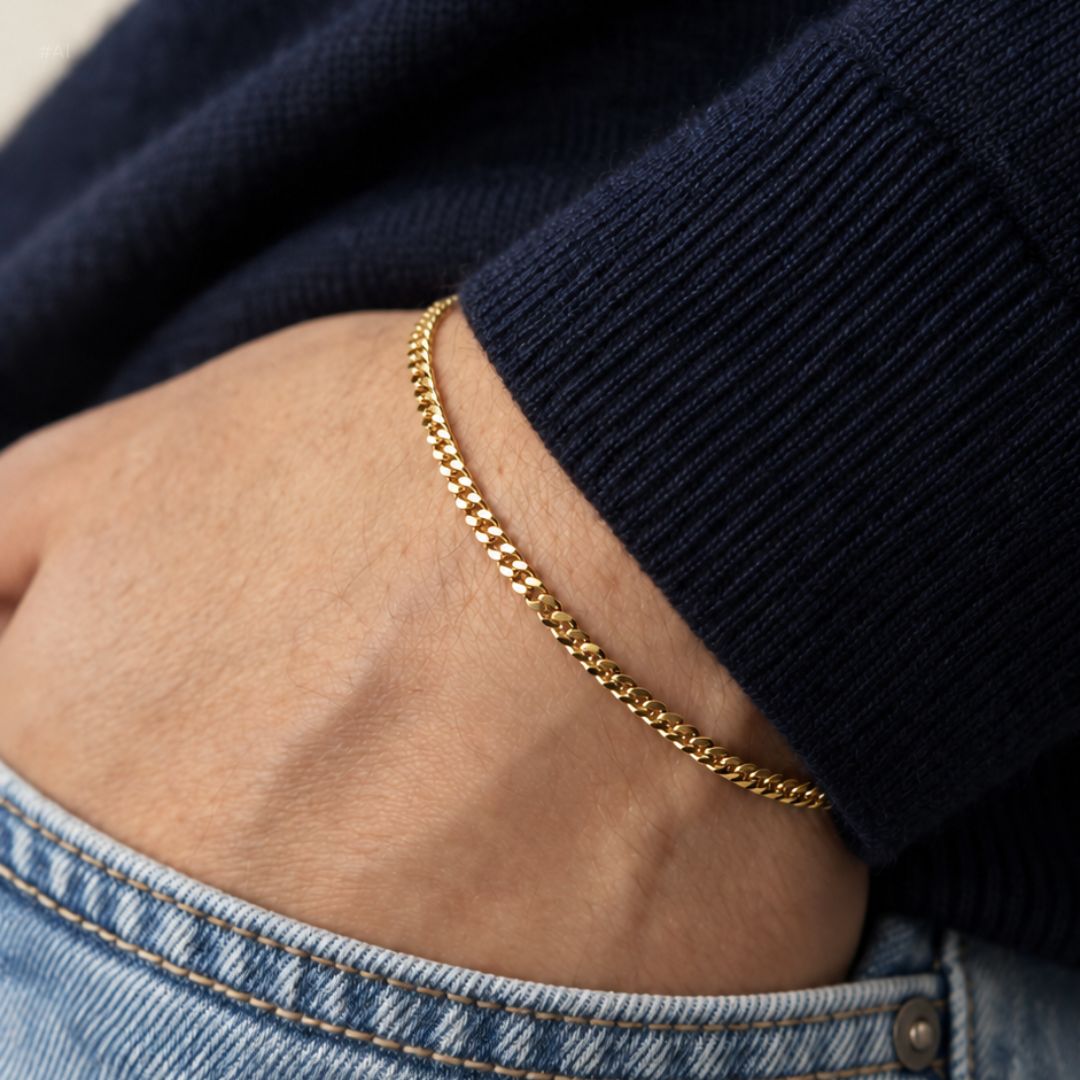 Curb Bracelet Slim Gold