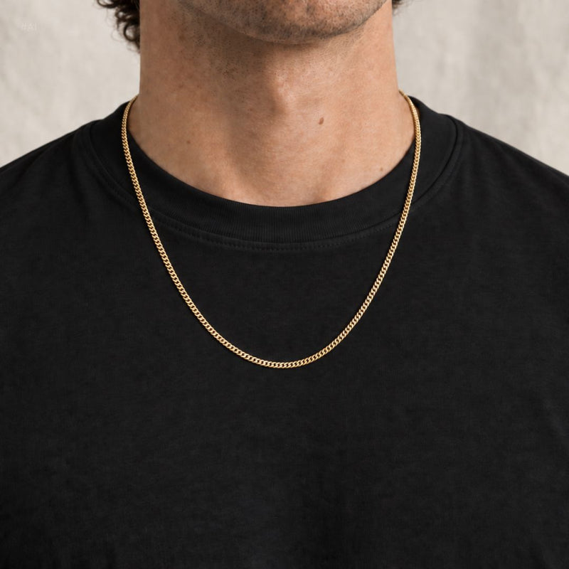 Curb Necklace Slim Gold