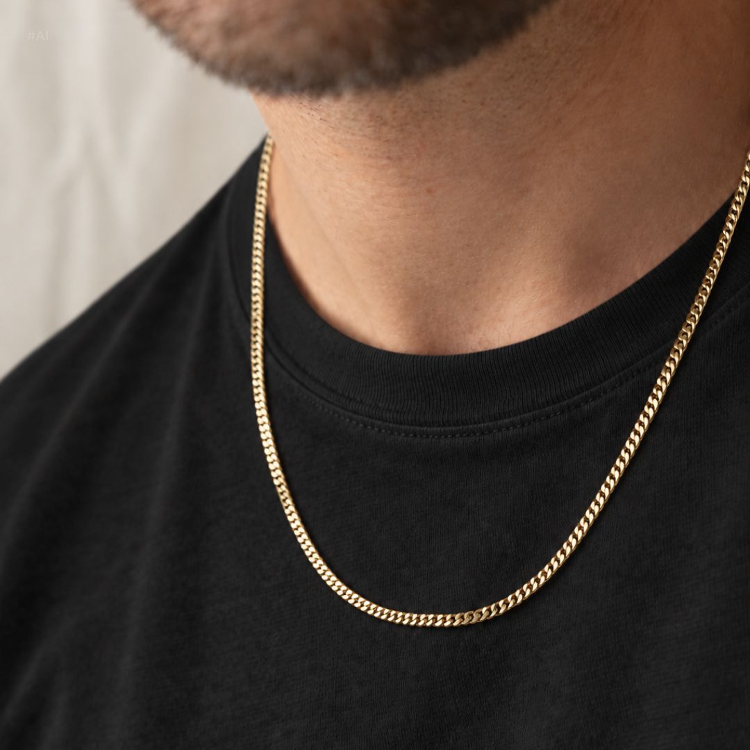 Curb Necklace Slim Gold