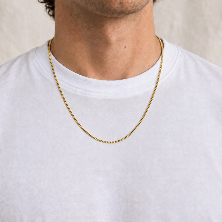 Curb Necklace Thin Gold