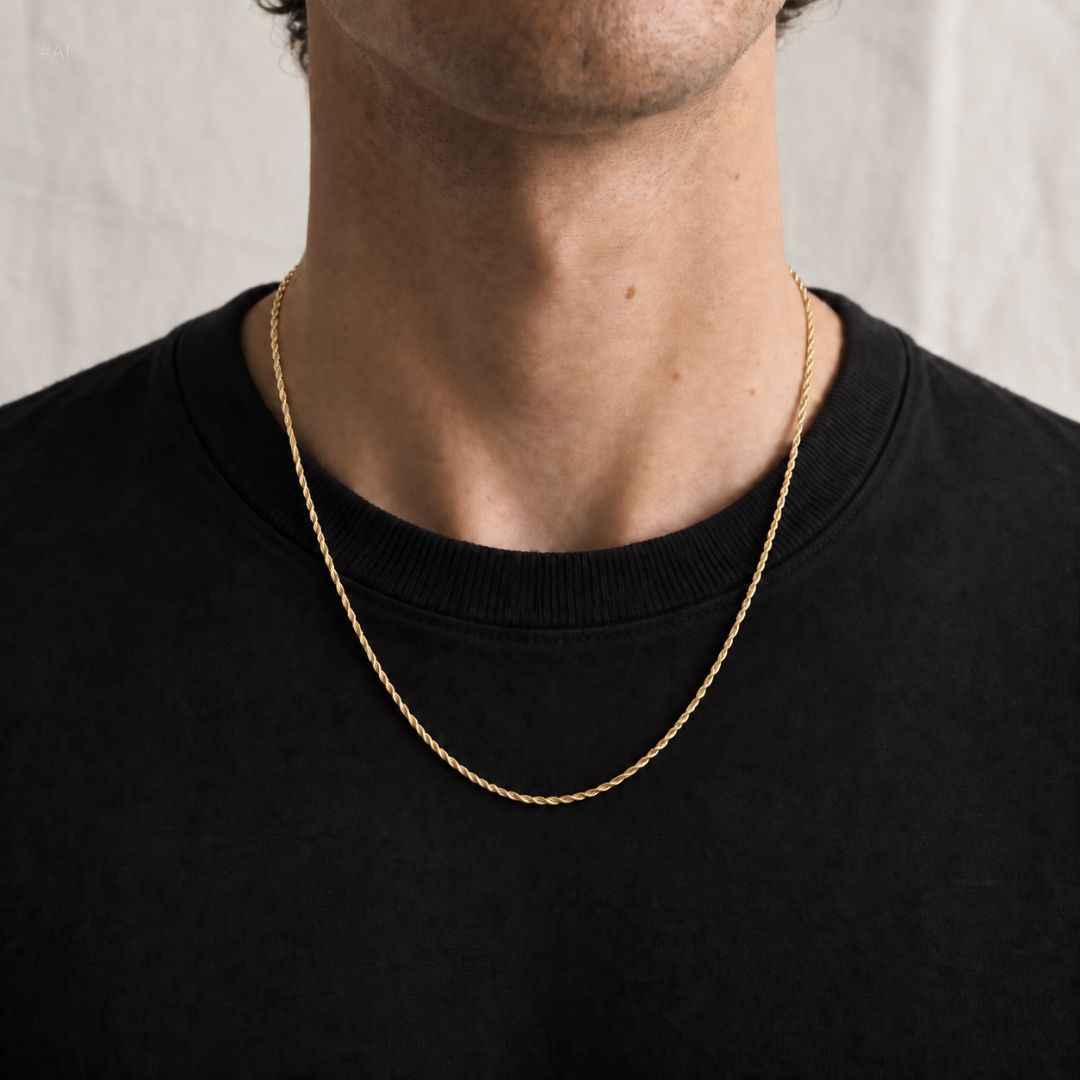 Rope Necklace Thin Gold