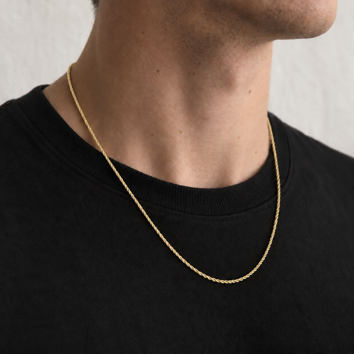 Rope Necklace Thin Gold